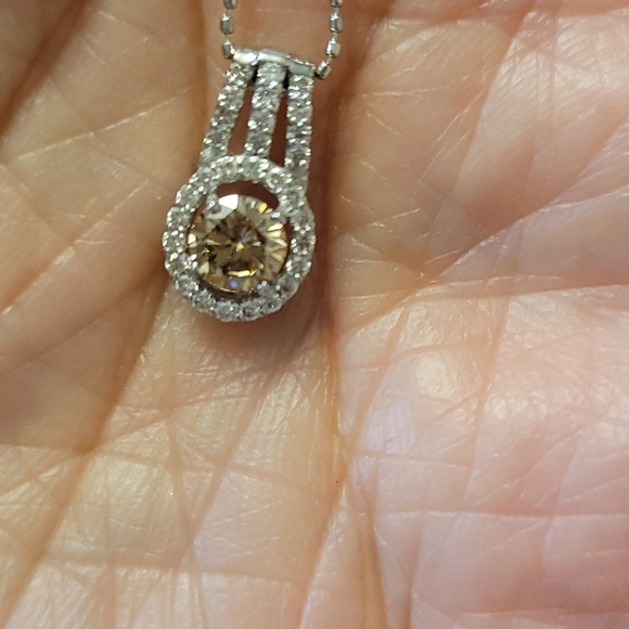 Choco Diamond 0.66c and 0.23c white Natural diamond necklace - Picture 12 of 14